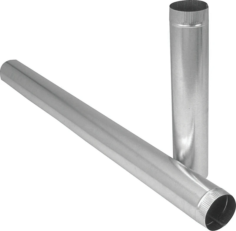 Gv0372-a Galvanized Duct Pipe, 5" X 30", 30 Gauge, Steel, 10 Pk
