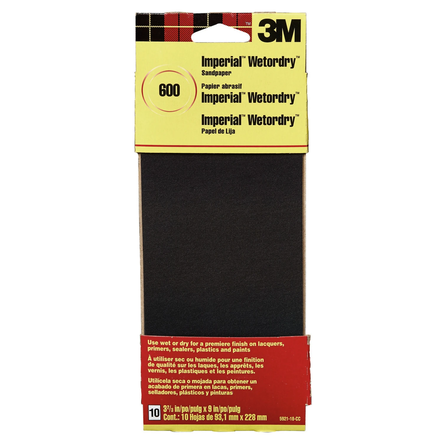 Imperial Wetordry Sanding Sheet 600 Grit 3-2/3 In. X 9 In. 10 Pk
