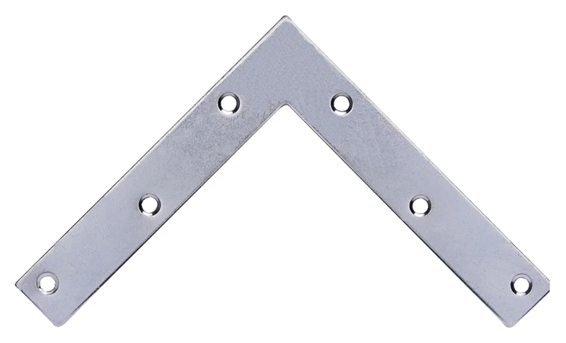 Fc-z06-01 Zinc Flat Corner Brace 6 X 1 Inch, Pack Of 5