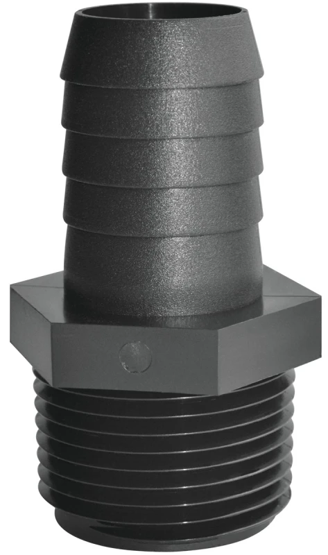 Inc A3412p Threaded Poly Adapters 0.75 In. Mpt X 0.50 In. Barb, 5 Pk