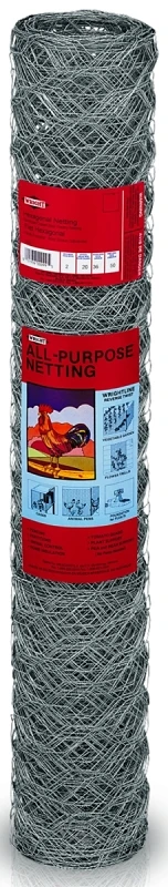 6316 Poultry Netting, 150 Ft L X 36 In W, 20 Gauge Galvanized Steel