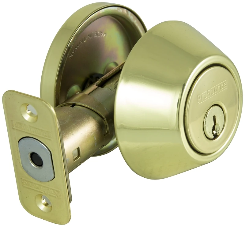 5377155 Ka3 Single Cylinder Deadbolt, Polished Brass, 3 Pack, 2-3/8 - 2-3/4 In Backset