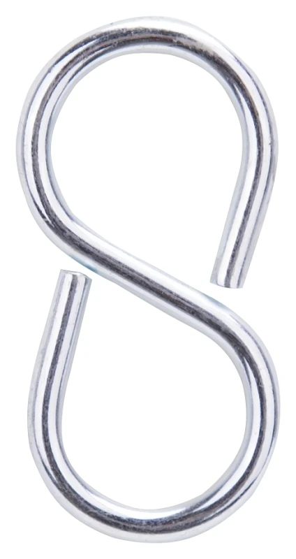 2-1/8 Inch Closed Small S-hook, Zinc Plated Steel