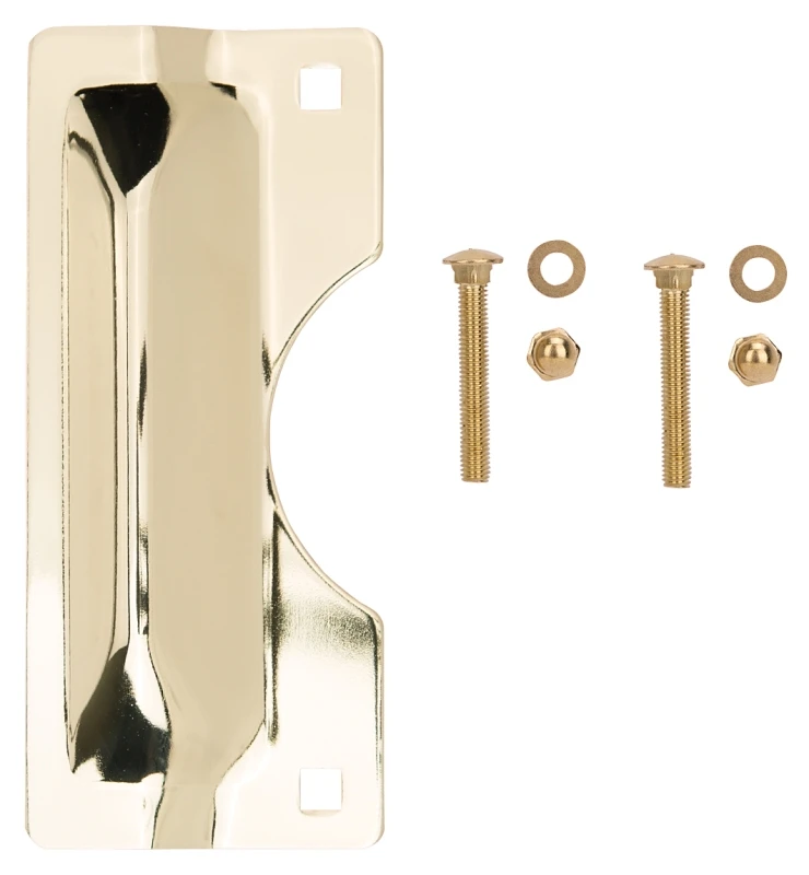 Hsh-012-ps Heavy Duty Latch Guard, Brass, 3 In W X 7 In L