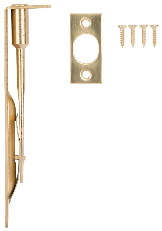 6 Inch Round Corner Flush Bolt, Bright Brass Finish, Steel Construction