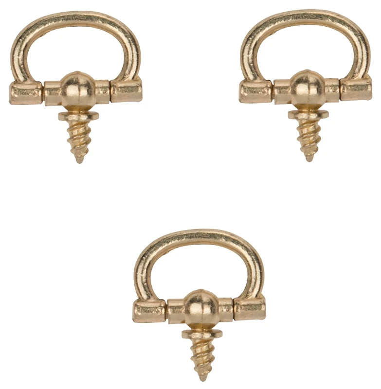 Oval Decorative Screw Ring Hanger 5/8 Inch Polished Brass
