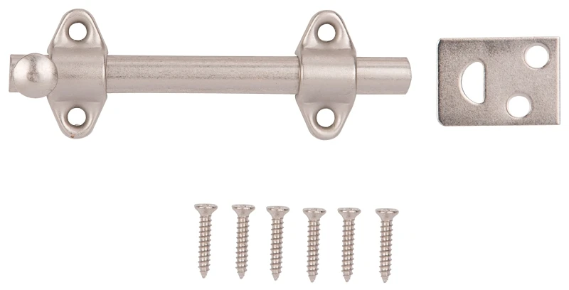4 Inch Surface Bolt Steel Satin Chrome Plated Security Lock