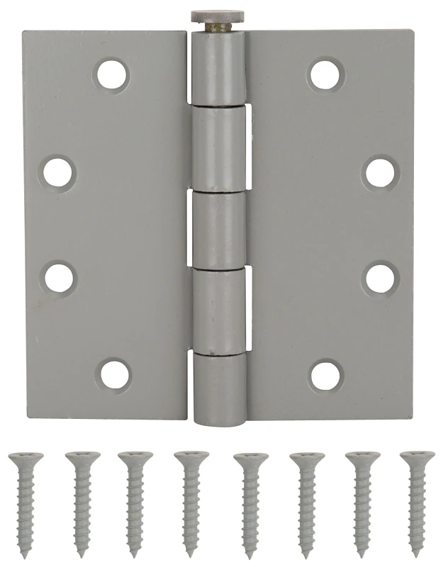 Lr-017-ps Square Corner Door Hinge, Grey, Steel, 4-1/2" X 4-1/2"