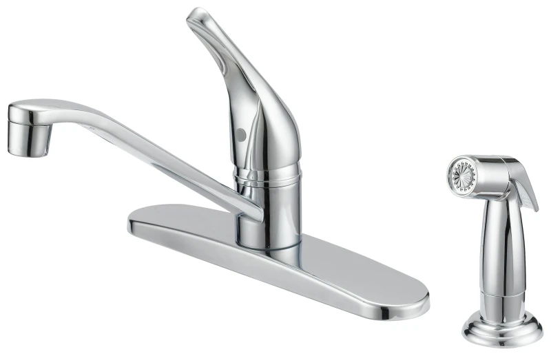 8 Inch Lever Kitchen Faucet With Chrome Finish And Durable Metal Construction