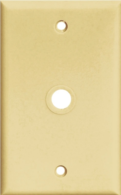 1-gang Telephone & Coax Wall Plate, .406 In. Hole, Ivory