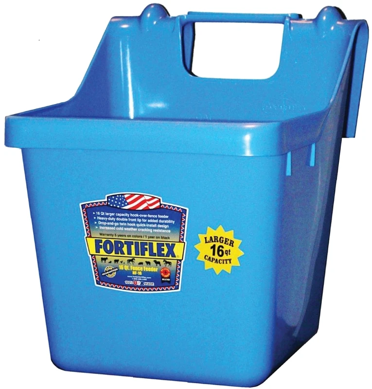 -fortiflex 1301640 Heavy-duty 16 Quart Bucket Feeder, Sky Blue