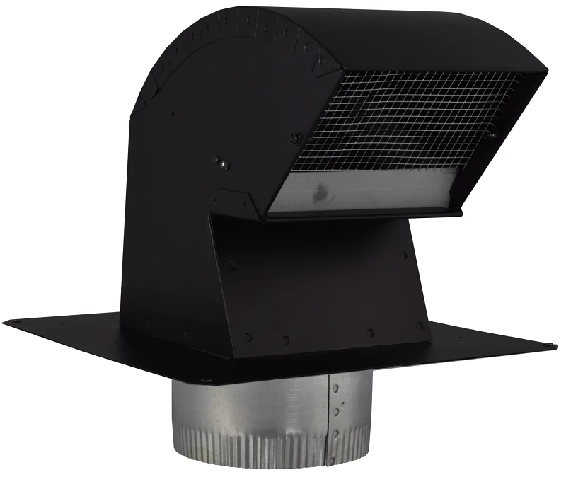 6 In. Black Aluminum R-2 Premium Roof Vent Cap With Collar Vt0568-a