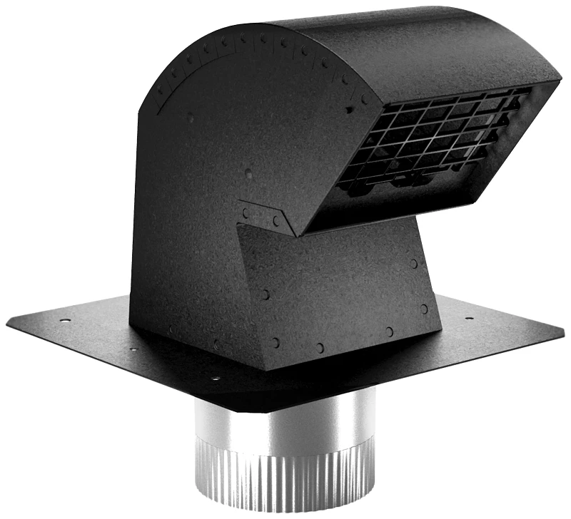 Roof Vent Cap, Commercial Grade with Damper & Animal Screen, 4 In.