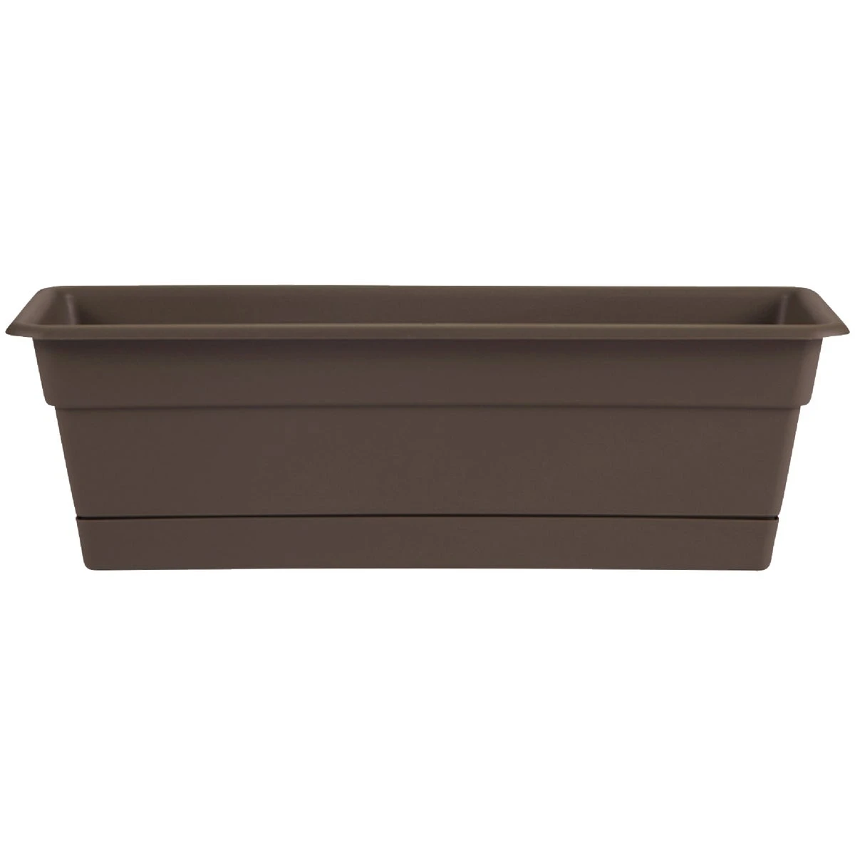 Dura Cotta 30 Inch Plastic Chocolate Flower Box With Saucer