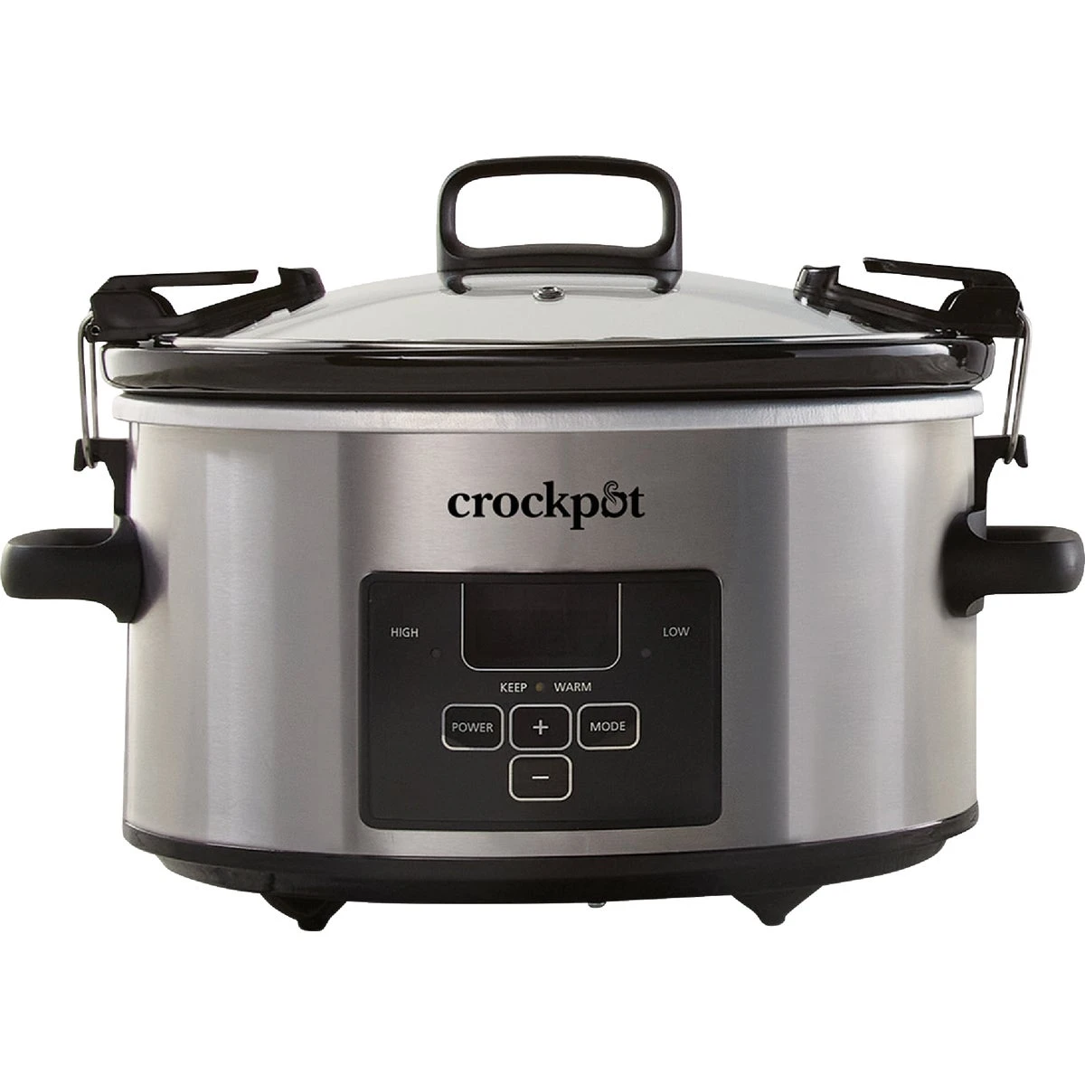 Programmable Cook & Carry Slow Cooker, Digital Display, Stainless Steel, 4 Qts.