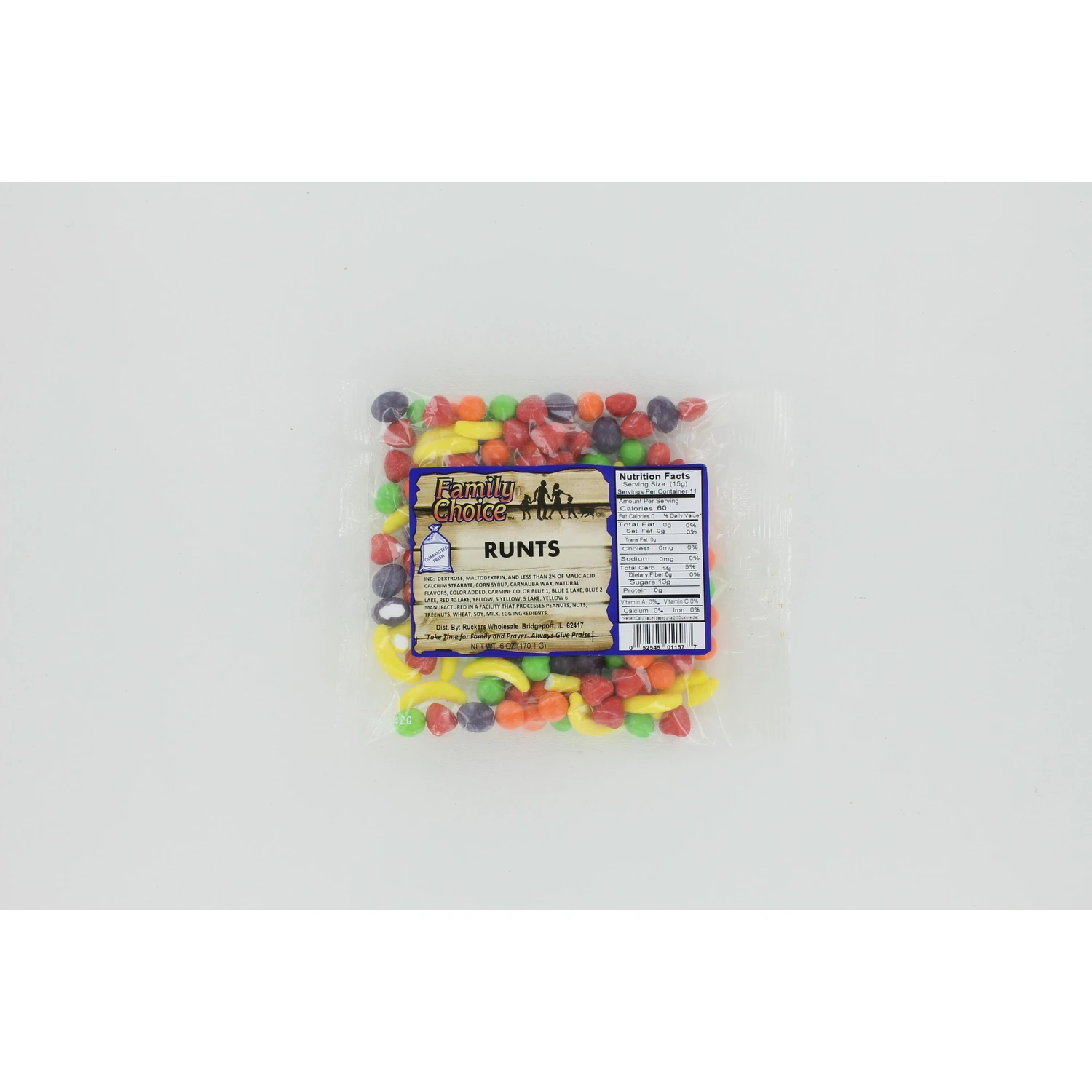 Rucker's Runts Candy 7 Oz 12 Pk - Model 1157, Fat-free