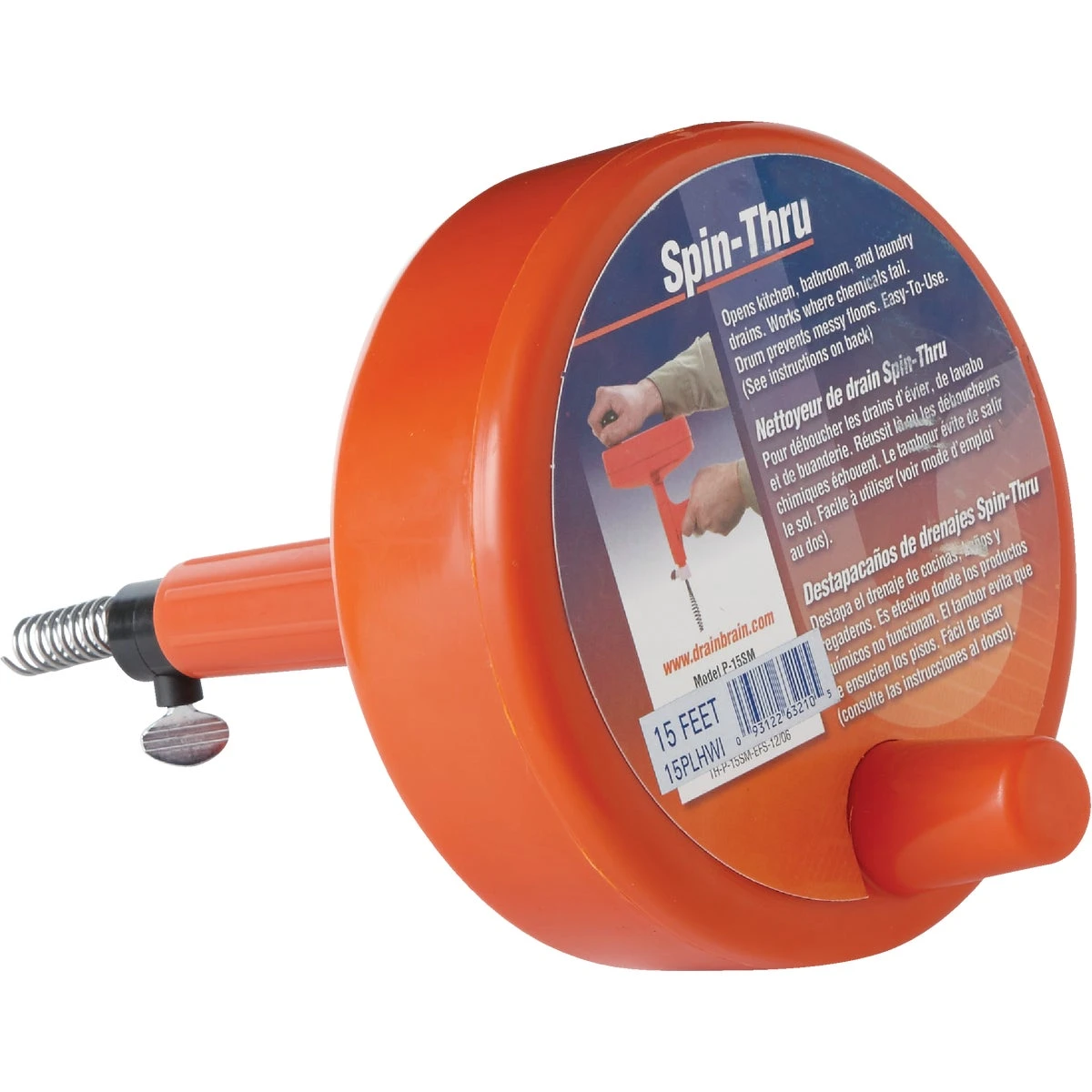 1/4 In. X 15 Ft. Plastic Spin Through Drain Auger 15plhwi