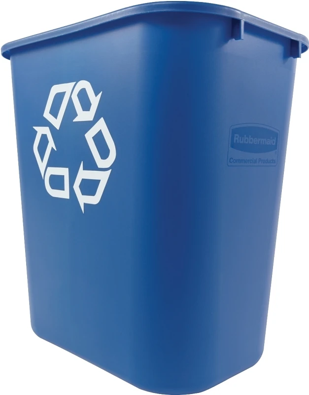 Recycling Wastebasket, Blue, 28-1/8 Qt.