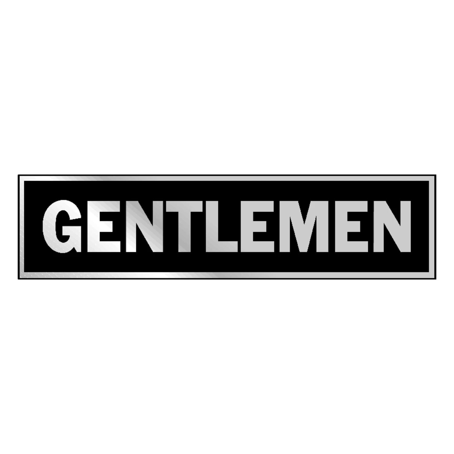 2" X 8" Brushed Aluminum Gentlemen Restroom Sign With Self-adhesive Backing