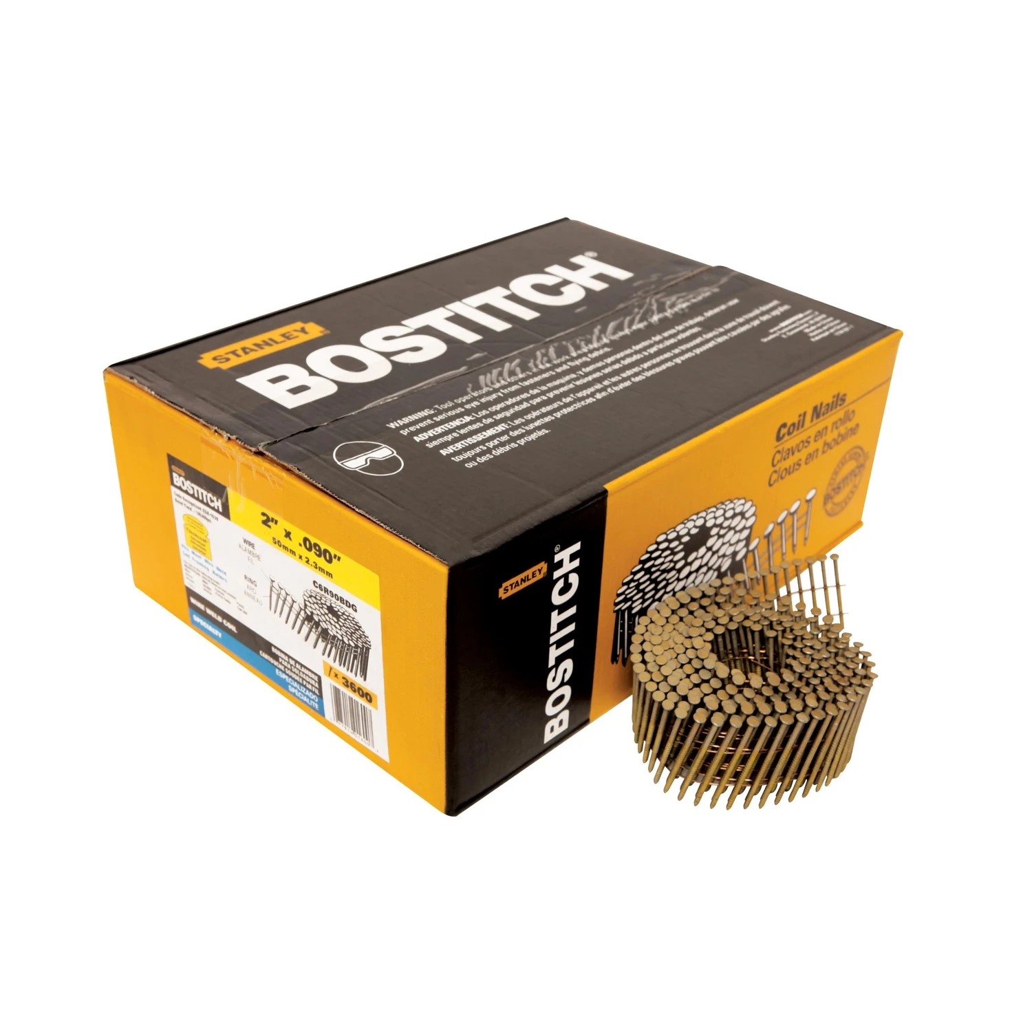 Collated Coil Siding Nails, Galvanized Ring Shank, .092 x 2 In., 3,600-Ct.
