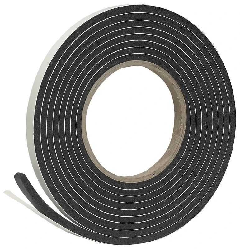 Rubber Foam Weatherseal Tape, 3/8W x 3/16 In. T x 10Ft.