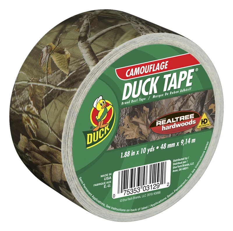 Duct Tape, Real Tree Camo Print, 1.88-In. x 10-Yds.