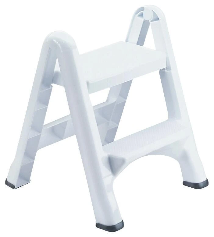 Folding 2-Step Stool, White