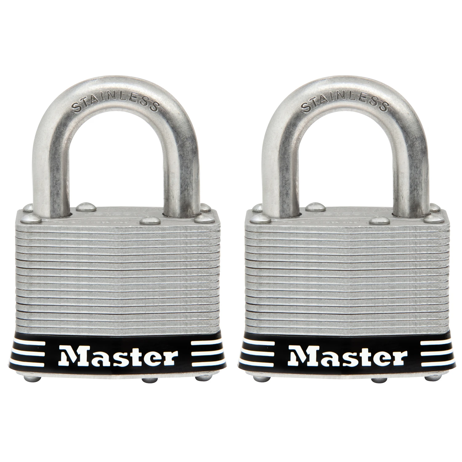 2 In. Laminated Stainless Steel Keyed Padlock 2-pack With 1 In. Shackle