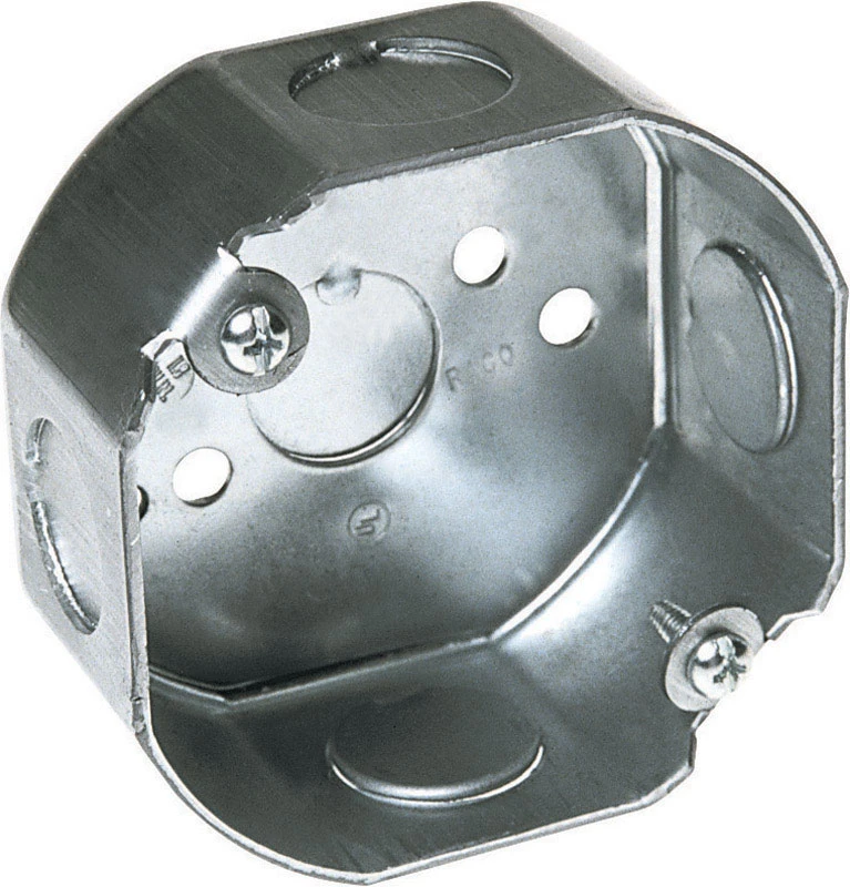 Octagon Electrical Box, 3-1/2 x 1-1/2 In. Deep