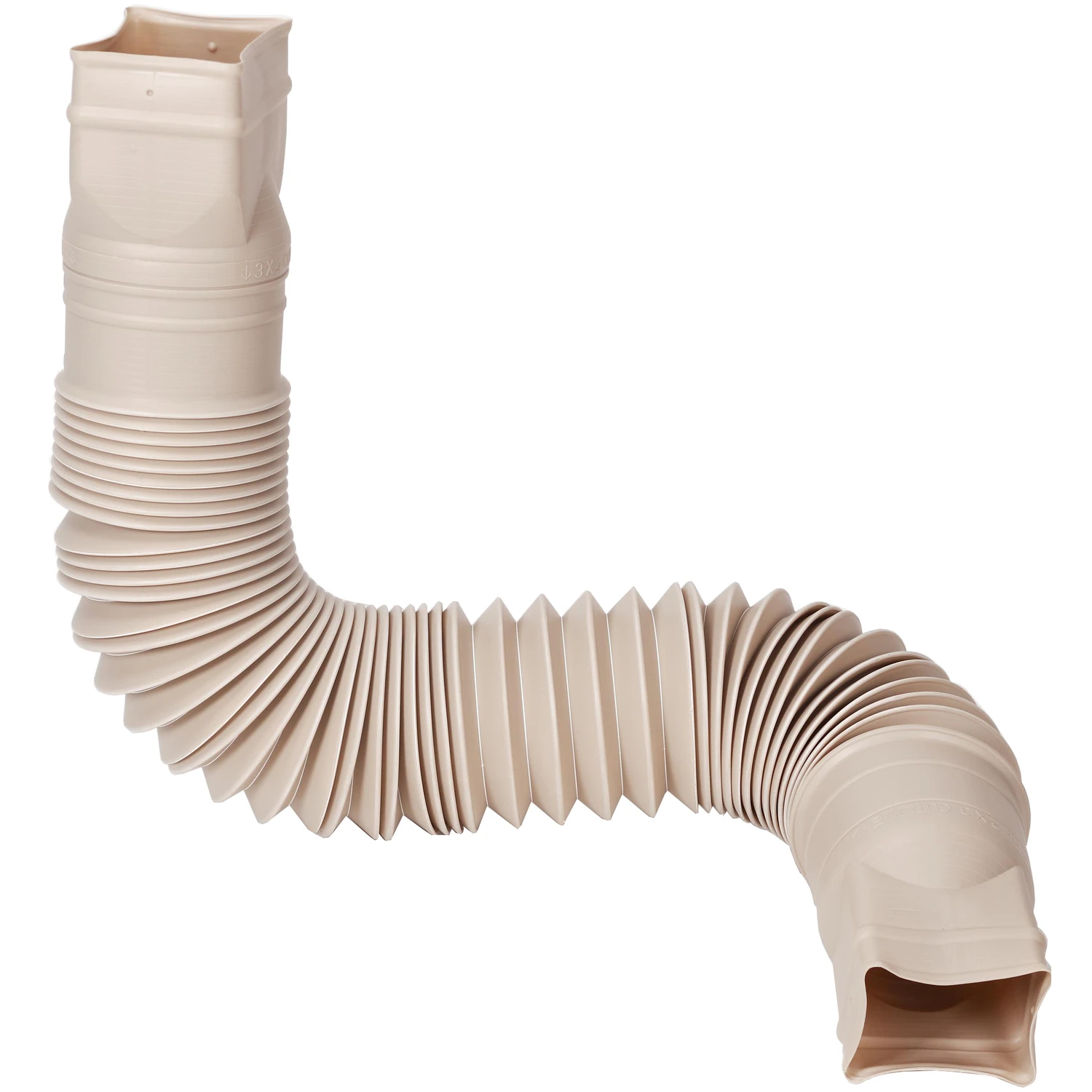 Downspout Extension, Flexible Tan Poly, 24 to 55 In.