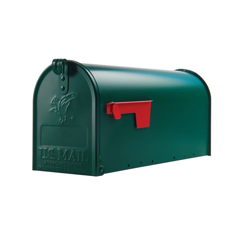 Elite Post-Mount Mailbox, Medium, Green Steel