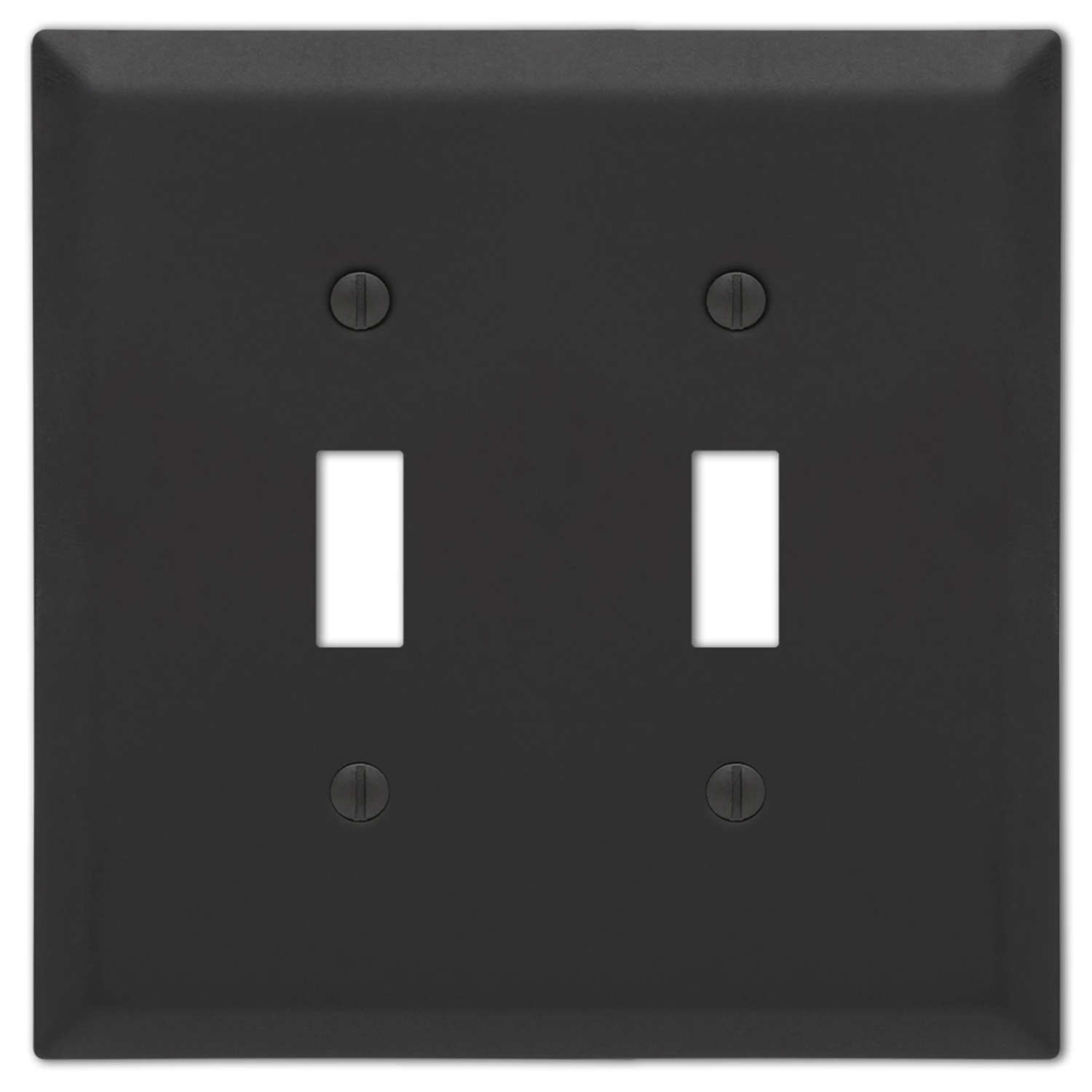 3003173 Century Matte Black 2-Gang Stamped Steel Toggle Wall Plate