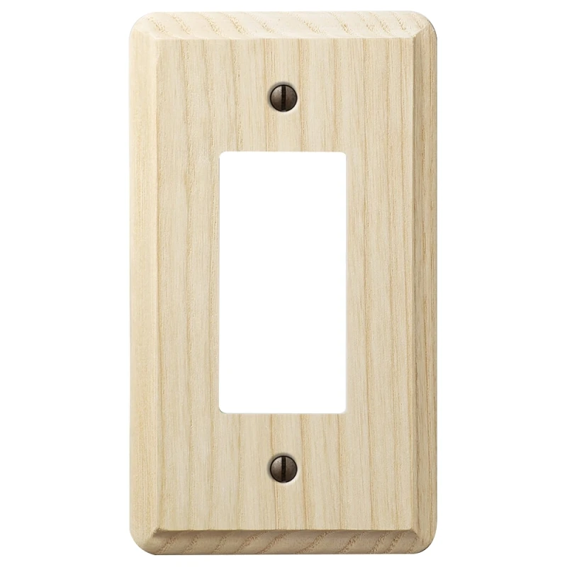 Amerelle Contemporary Series 401R Wallplate, 5.36 in L, 3.11 in W, 1-Gang, Ash Wood