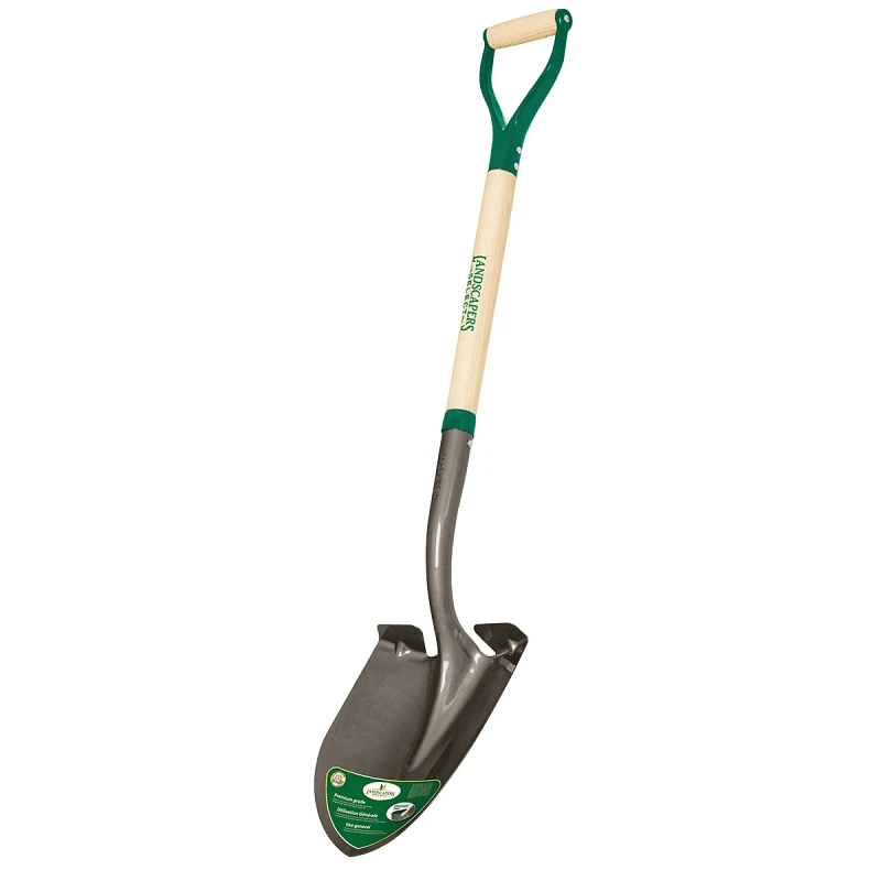 33275 D-handle Round Point Digging Shovel With Steel Blade And Wood Handle