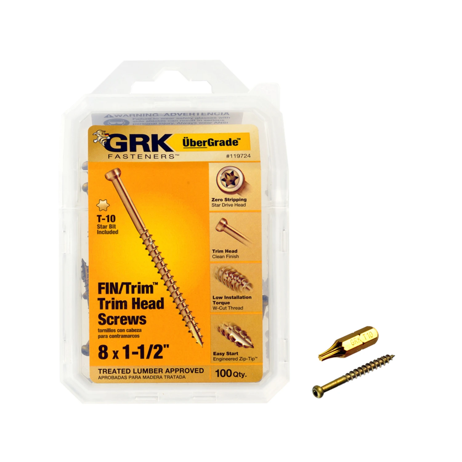 Ubergrade No. 8 X 1-1/2 In. L Star Trim Screws 100 Pk