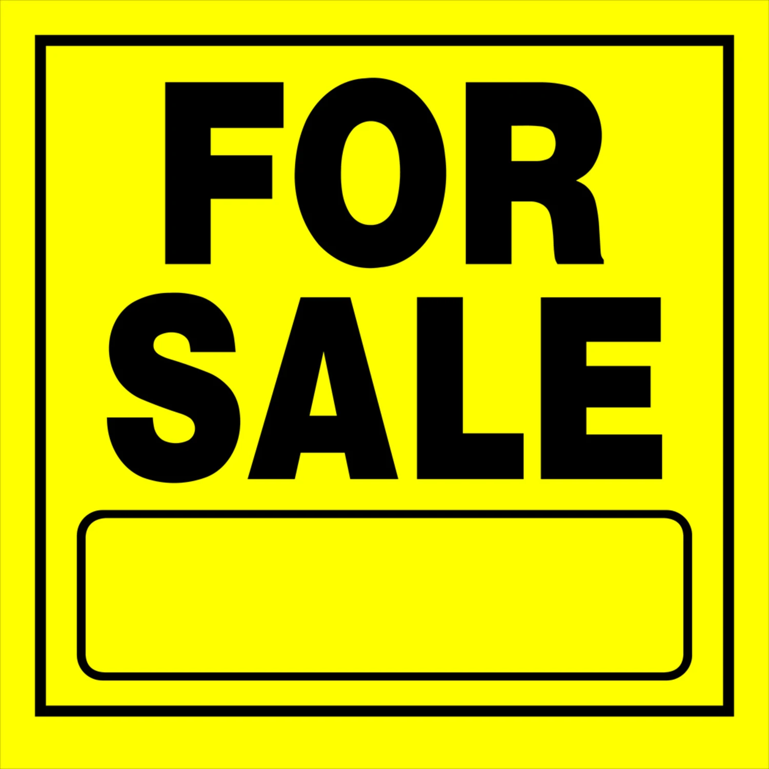 For Sale Sign, Yellow and Black, 11 x 11-In.