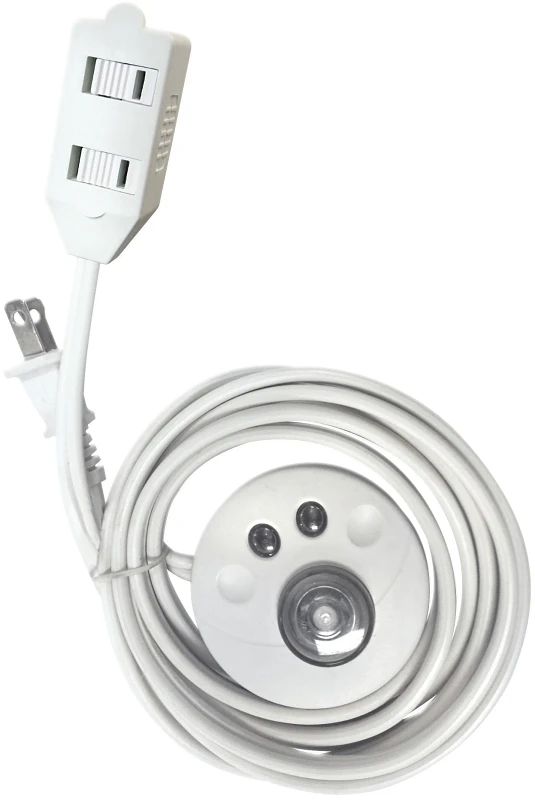 9 Foot White Extension Cord With Foot Switch And 3 Outlets Orfsl783609