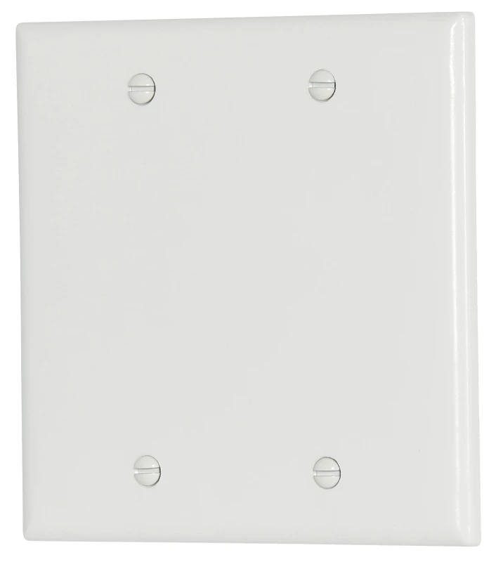 2137w-box 2 Gang White Blank Wall Plate For Easy Installation