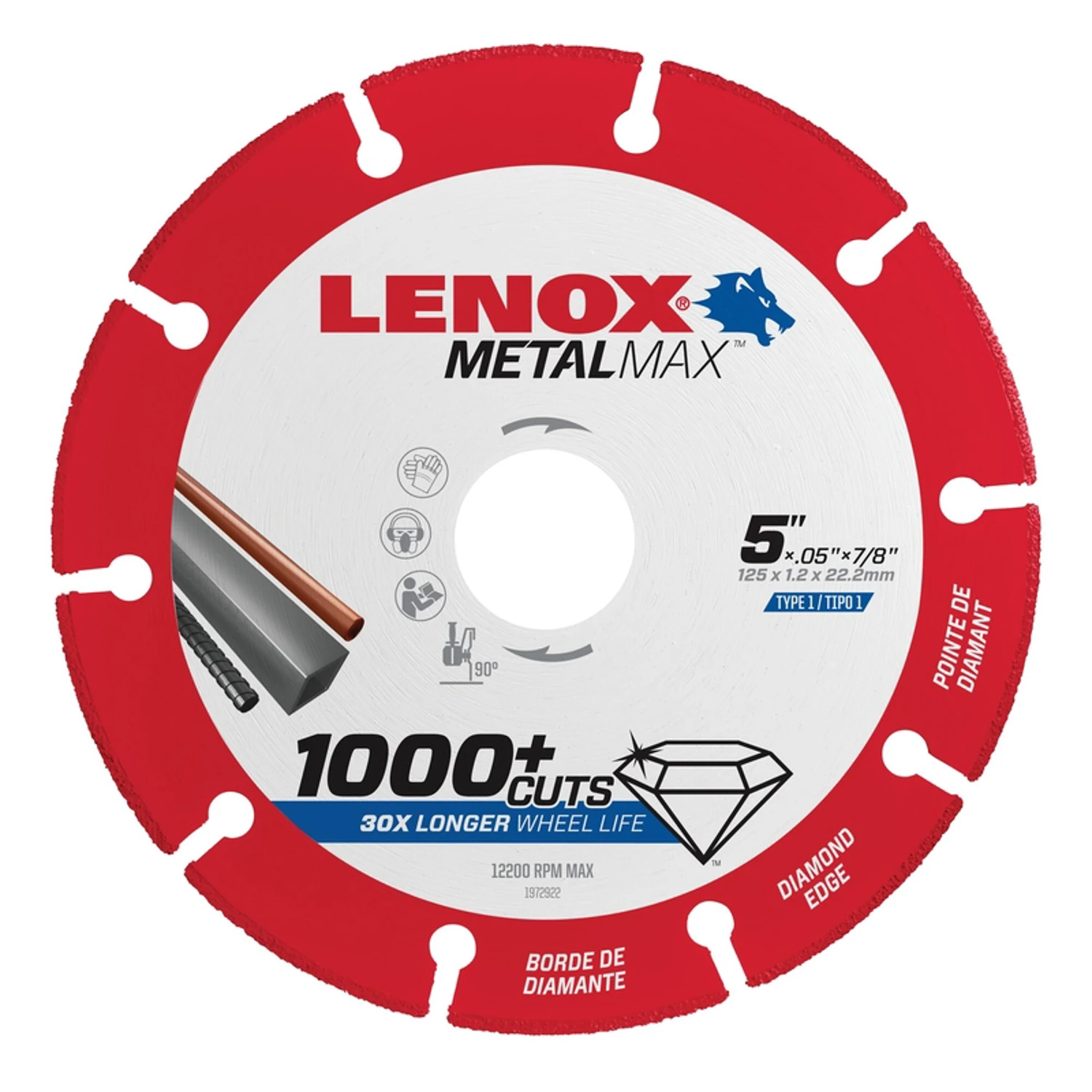 MetalMax Cut-Off Wheel, Diamond Edge, 5 x 7/8 In.