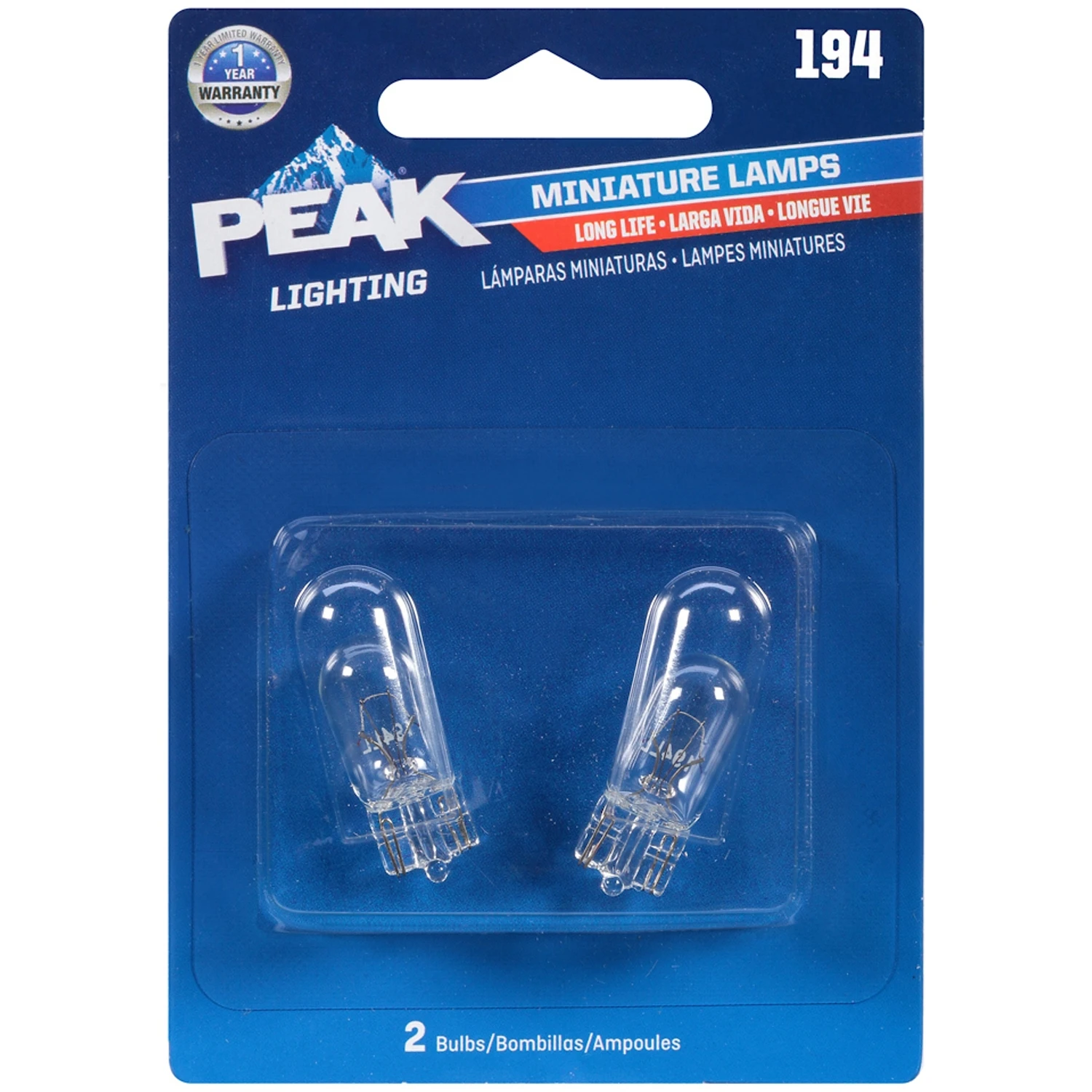 194ll-bpp Mini Incandescent Automotive Bulb 14v 4w (2-pack) Clear Wedge Base