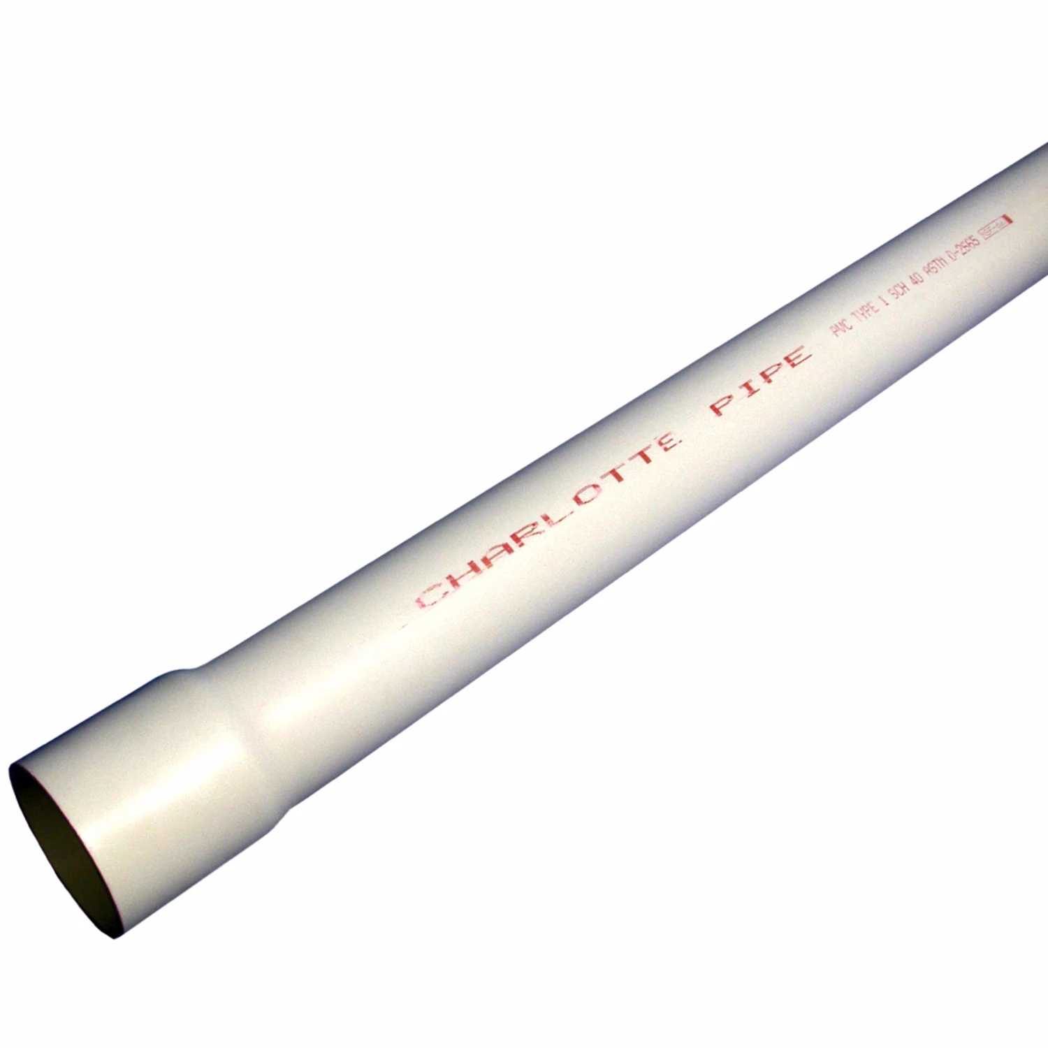 Schedule 40 DWV PVC Pressure Pipe, Bell End, 600 PSI, 1/2 In. x 20 Ft.