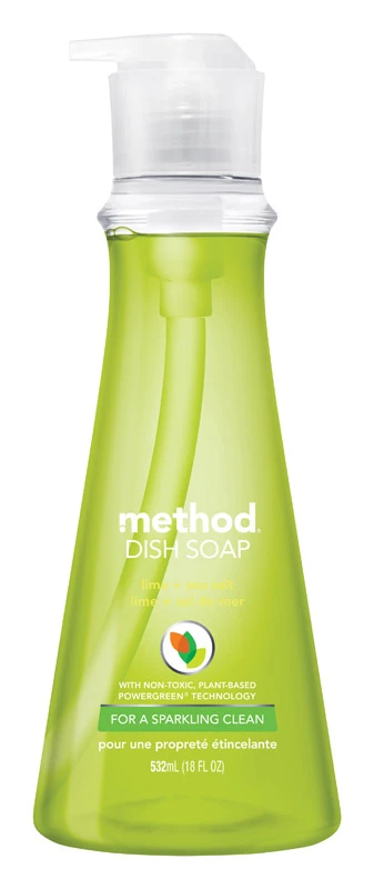method 1240 Dish Soap, 18 fl-oz, Liquid, Lime, Sea Salt, Light Willow Green