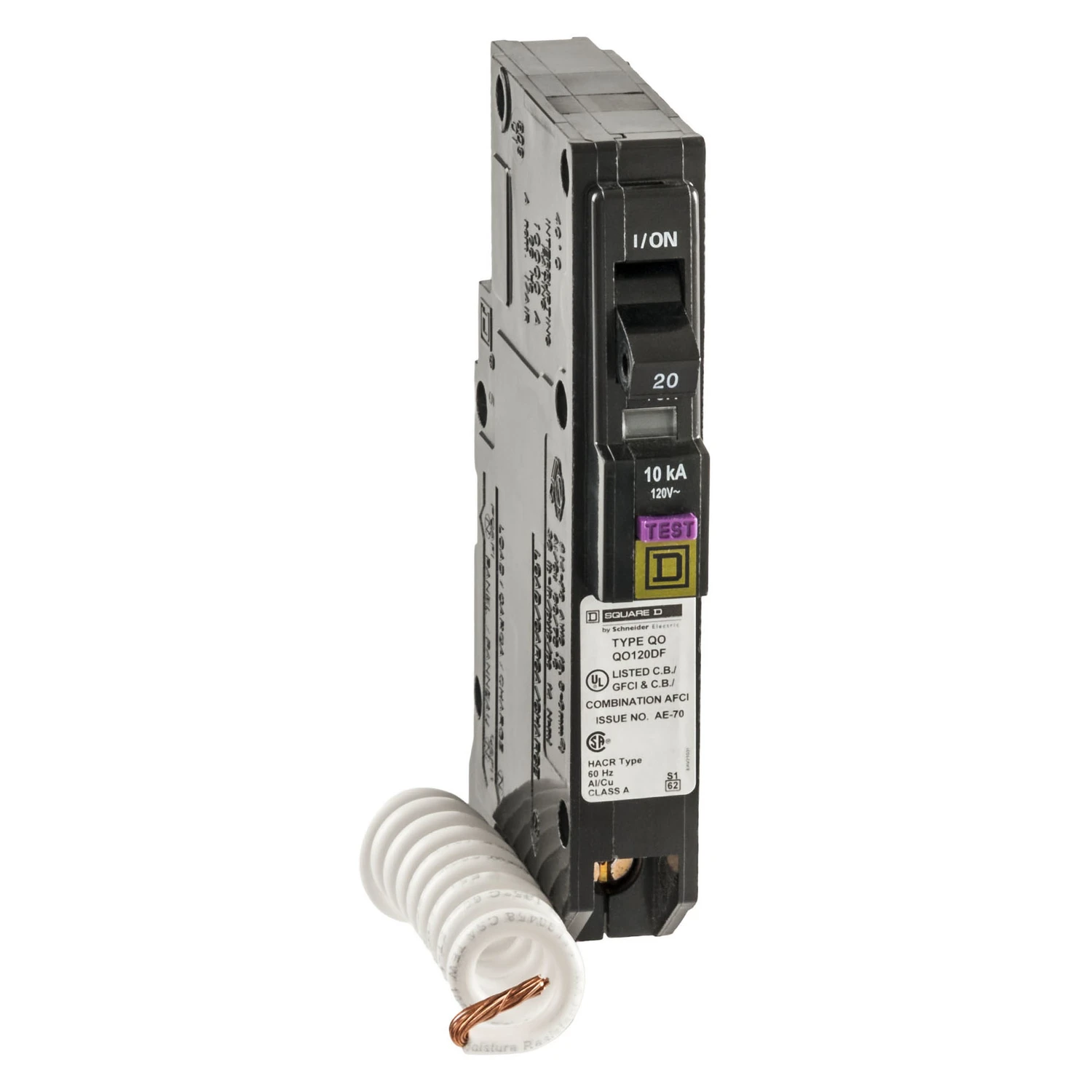 QO Single Pole Circuit Breaker, Dual Function, 20-Amp