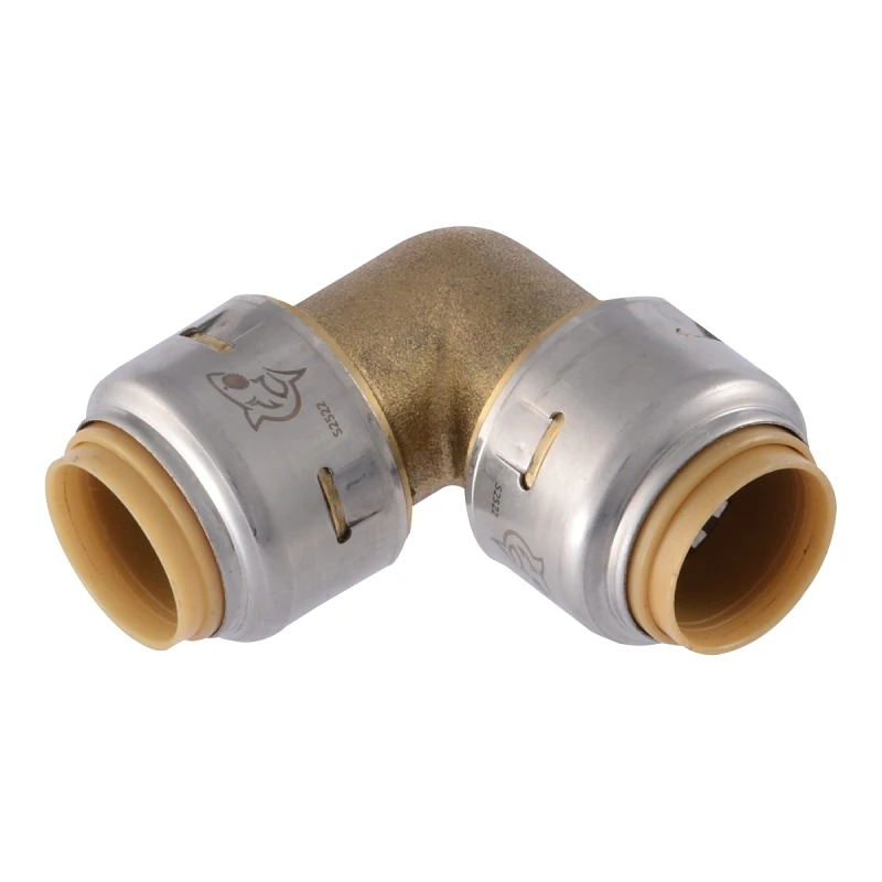 Push-Fit Pipe Elbow, Lead Free, 1/2 x 1/2 In.