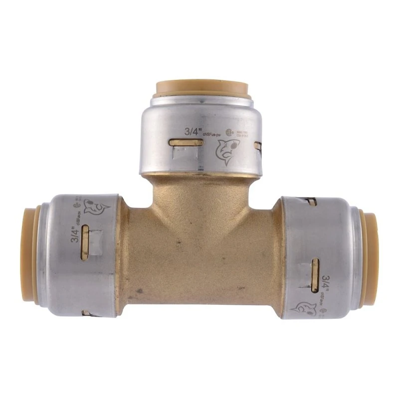 Push-Fit Pipe Tee, Lead Free, 3/4 In.