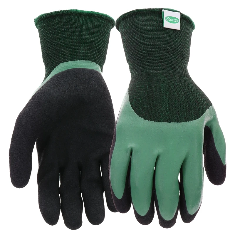Yard Care Large Latex Dipped Gloves Sc30602/l, Green & Black, 144 Pk