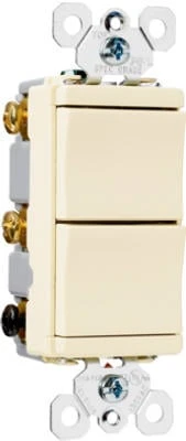 Pass & Seymour/Legrand 15-Amp Light Almond Double Pole Decorator Light Switch
