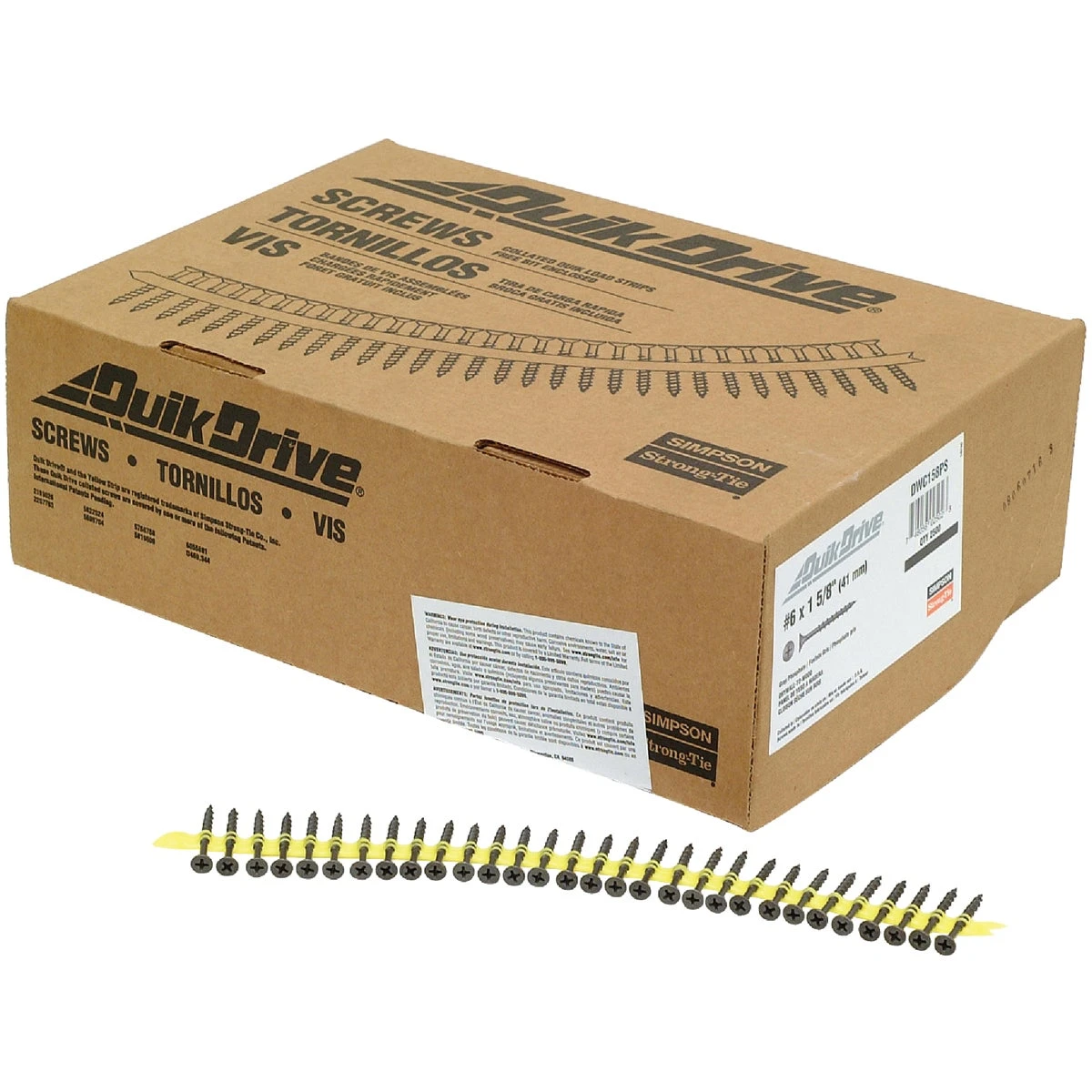 Simpson Strong-tie Quik Drive #6 X 1-5/8 In. Phillips Bugle Head Drywall Screws 2500 Pk