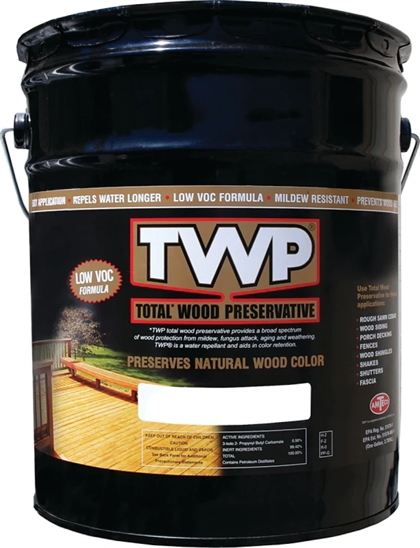Exterior Wood Stain, Light Cedar, 5-Gallons