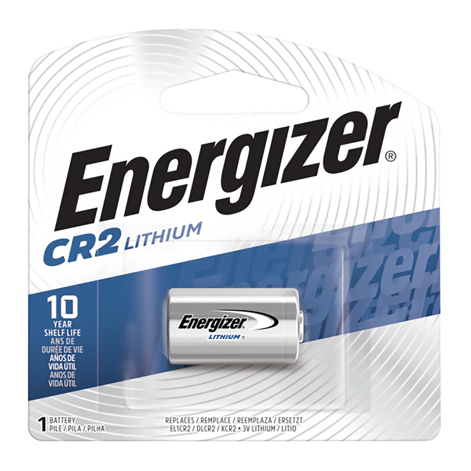 Energizer EL1CR2 Series EL1CR2BP Battery, 3 V Battery, 800 mAh, Lithium, Manganese Dioxide